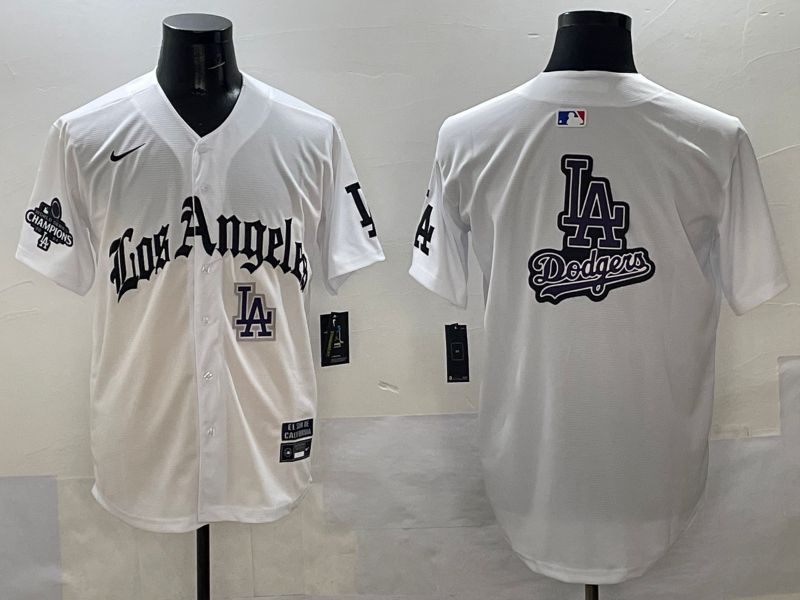 Men Los Angeles Dodgers Blank White Five generations Joint Name 2025 Nike MLB Jersey style 70